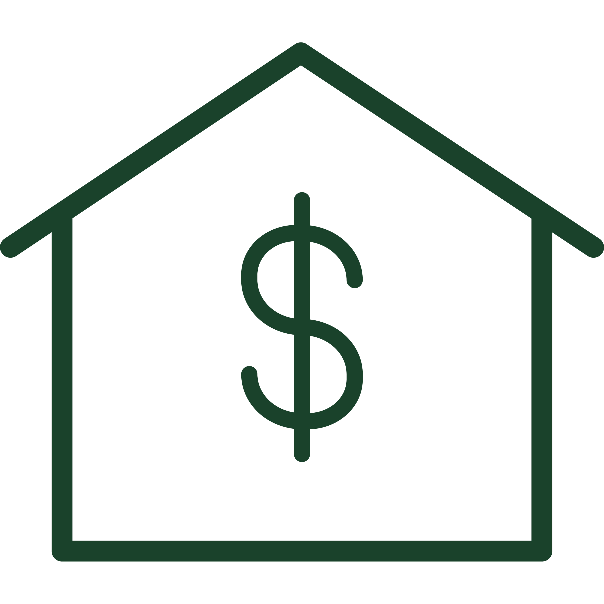 Icon depicting a house outline with a dollar sign inside, symbolizing Zach Lahn's plan