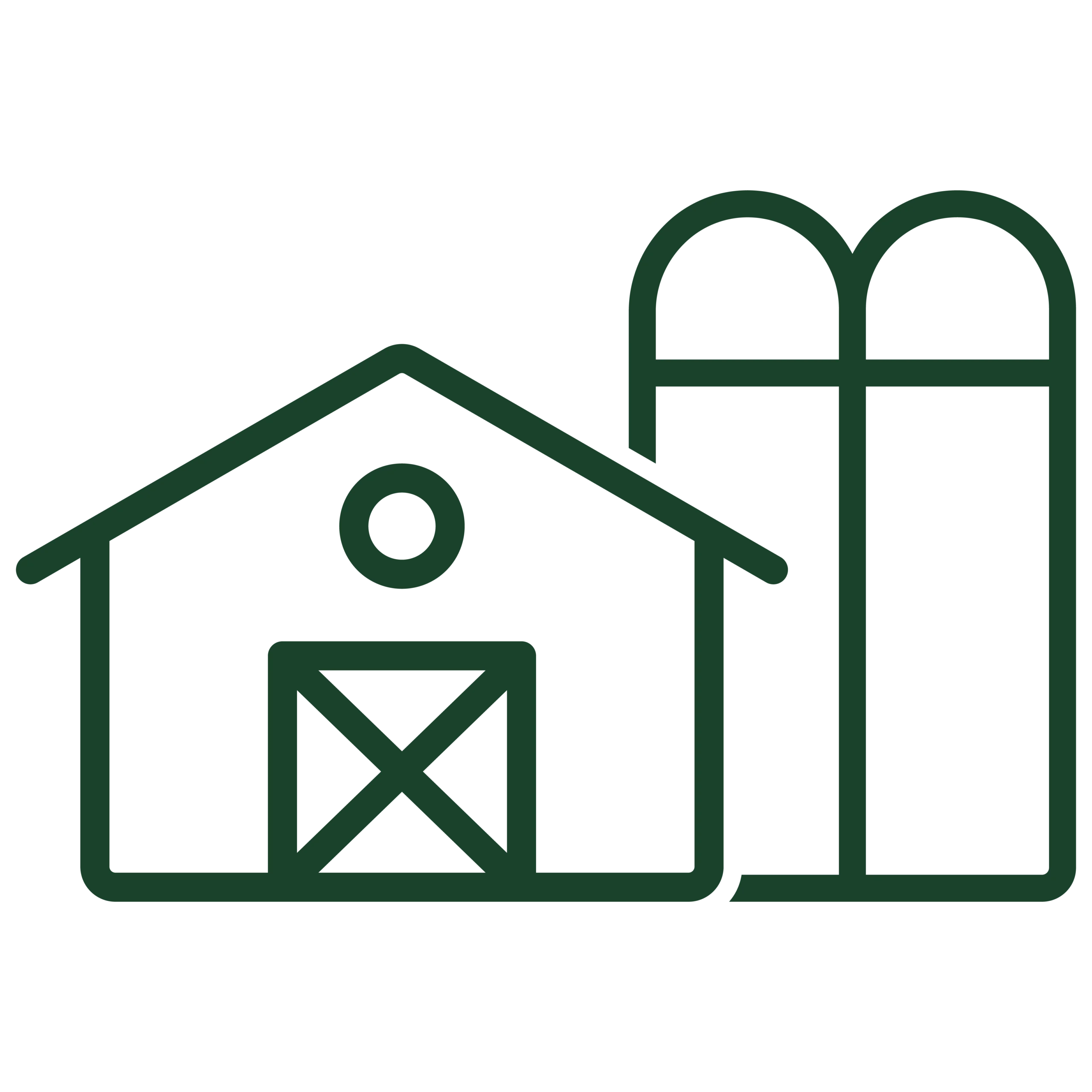 Stylized icon depicting a traditional Iowa farmhouse and silo, symbolizing Zach Lahn’s commitment to protecting