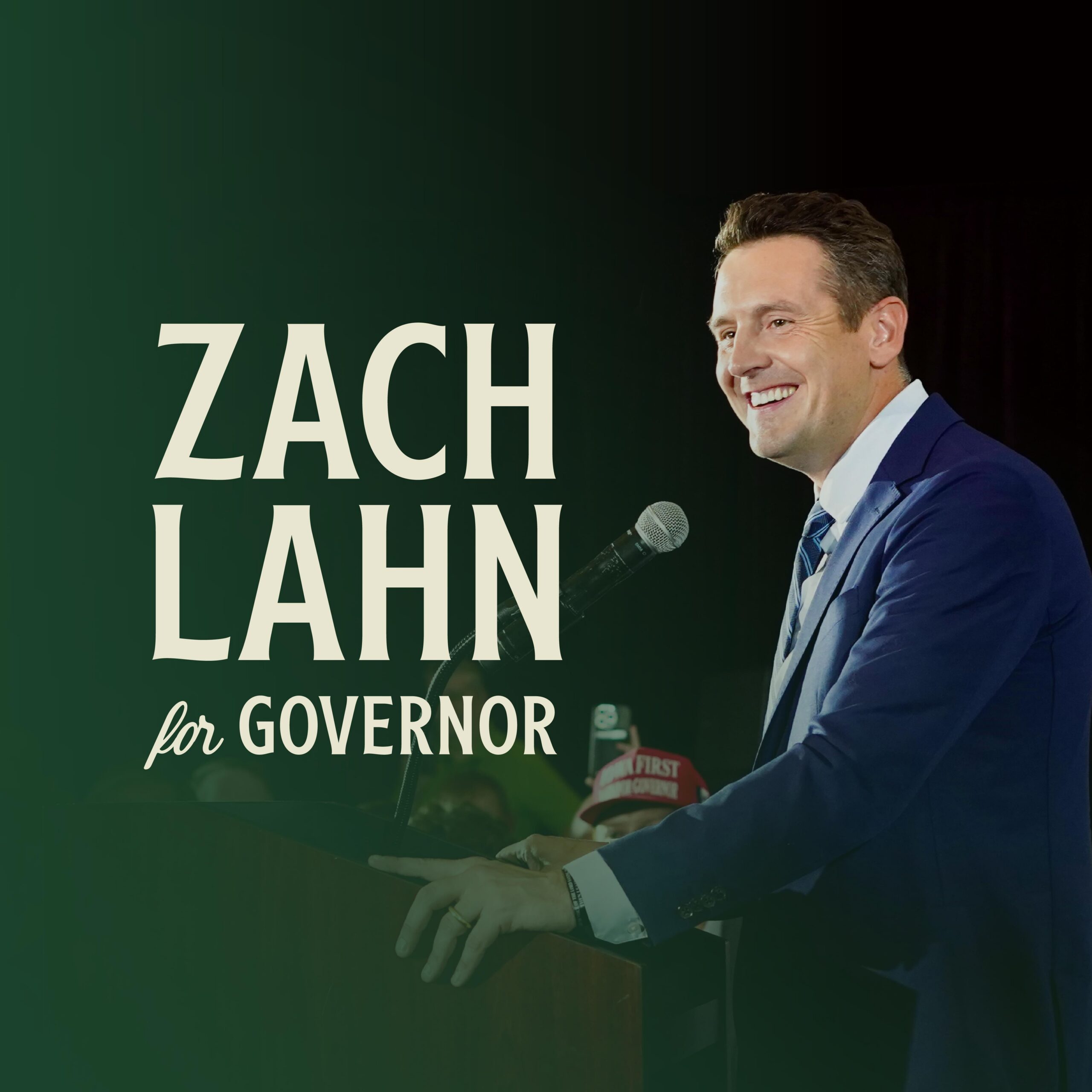 Zach Lahn, candidate for Governor of Iowa, smiles confidently in a promotional profile picture