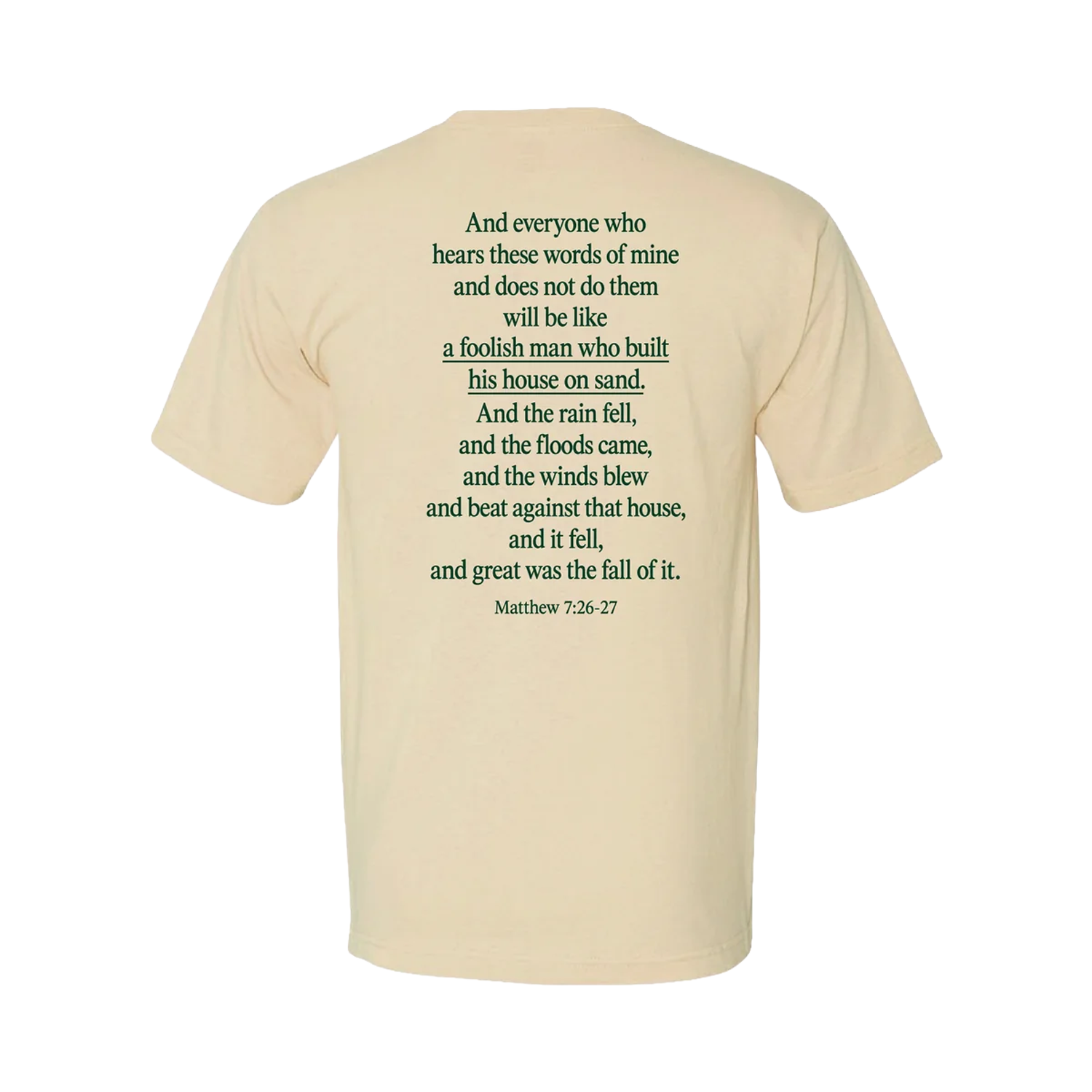 Zach Lahn for Governor "You Can’t Build a House on Sand" tee shirt featuring biblical